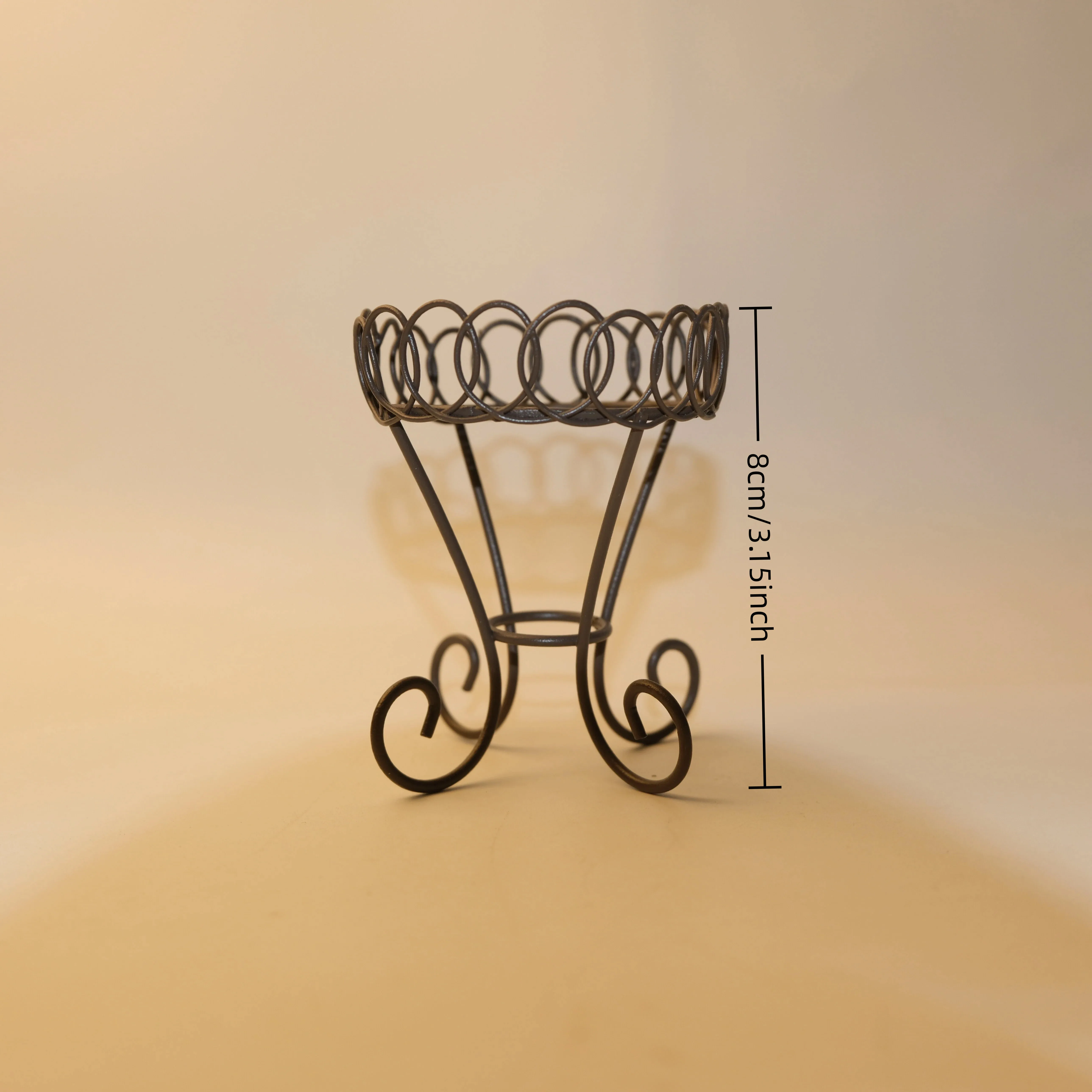 Iron Wire Shelf/Mini Wrought Iron Small Table/Flower Pot Bracket/Photo Props/Suitable for Indoor Outdoor Gardening Decoration view 6