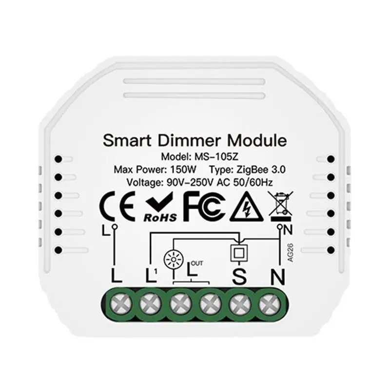 

Модуль умного выключателя B29C-Smart Zigbee, 1-канальный диммируемый выключатель для штор с голосовым управлением через Alexa и Google Home, дистанционное управление через приложение