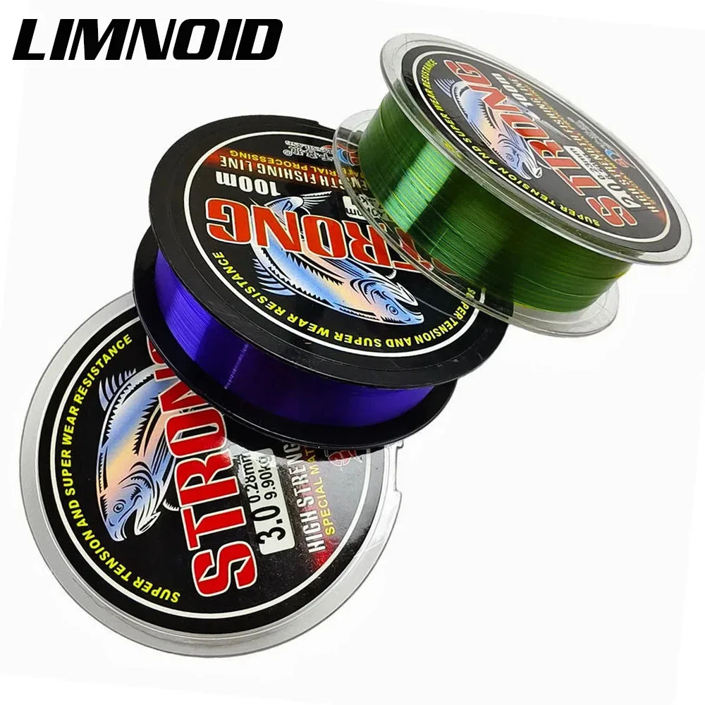 Limnoid 100 m Nylon-Angelschnur, 3,8 kg–21 kg, Stoßdämpfung, schnelle Wasserschnitt- und Fluorkohlenstoffbeschichtung, für Salzwasser und Süßwasser
