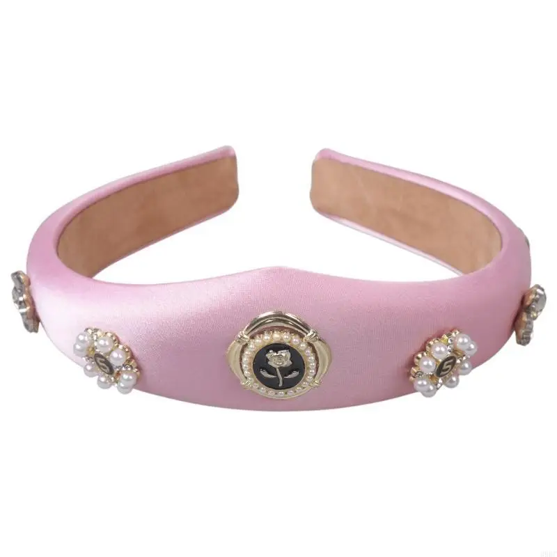 

39BC Delicate Rose and Pearls Headbands Elegant Hair Accessory for Special Occasion