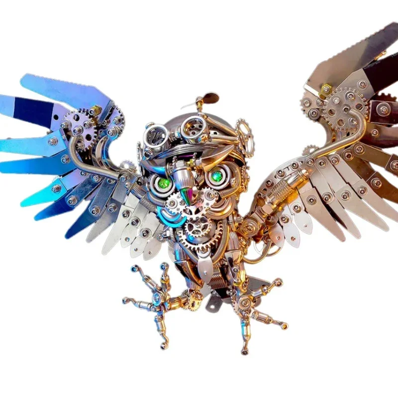 3D Puzzles Steampunk Owl Model Kits DIY Metal Assembly Toy Animals Model Toys for Kids Adults Gifts - 700+PCS