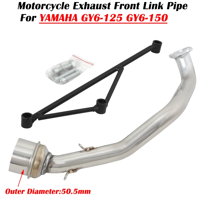 Dla YAMAHA GY6-125 GY6-150 GY6 125 125CC 150 150CC motocyklowy układ wydechowy Moto zmodyfikowany tłumik 51mm przednia rura łącząca