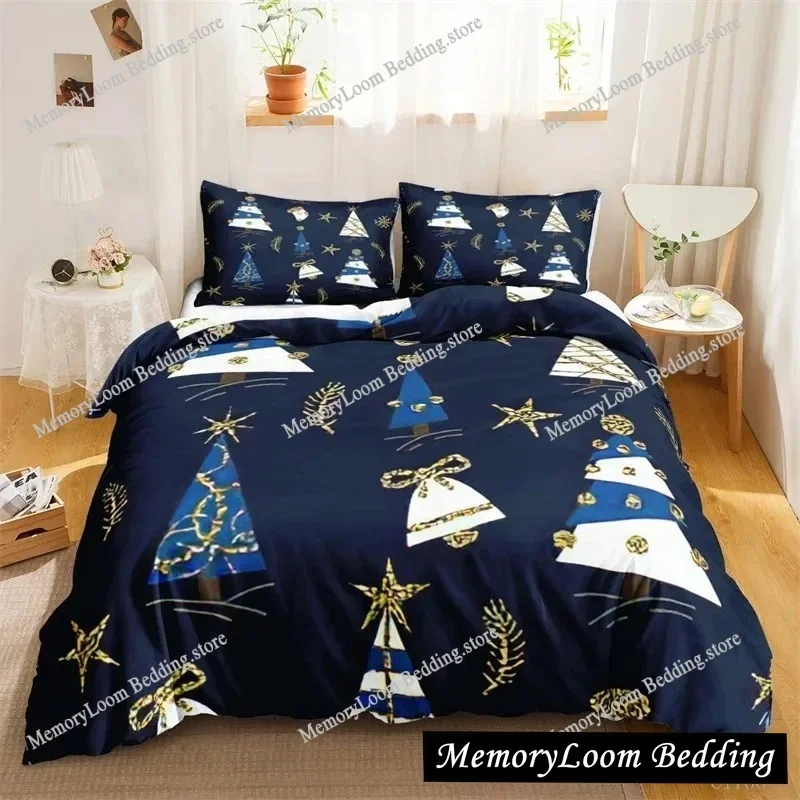 Duvet Cover Cute Cartoon Dwarf Christmas Series Bedding Set for Kids and Adults Single Double Queen Room Decor Gift