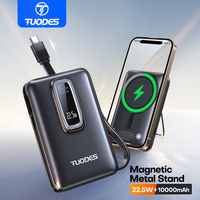 TUODES 22.5W 10000mAh Power Bank Wireless Magnetic Fast Charging Foldable Stand External Battery For iPhone 16 15 For Magsafe