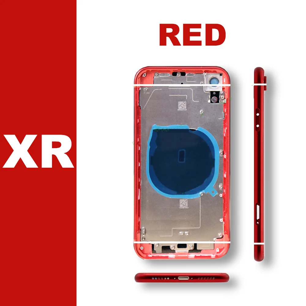 Housing Replaced  For iPhone XR Back Cover+Mid Chassis Frame+SIM Tray+Side Key  Replaced Battery Back Middle Frame XR Back