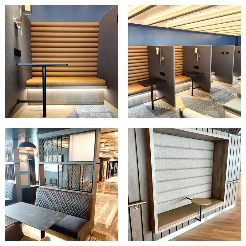 High Quality Restaurant Booth Seats Upholstered Benches Sofas for Bars Hotels