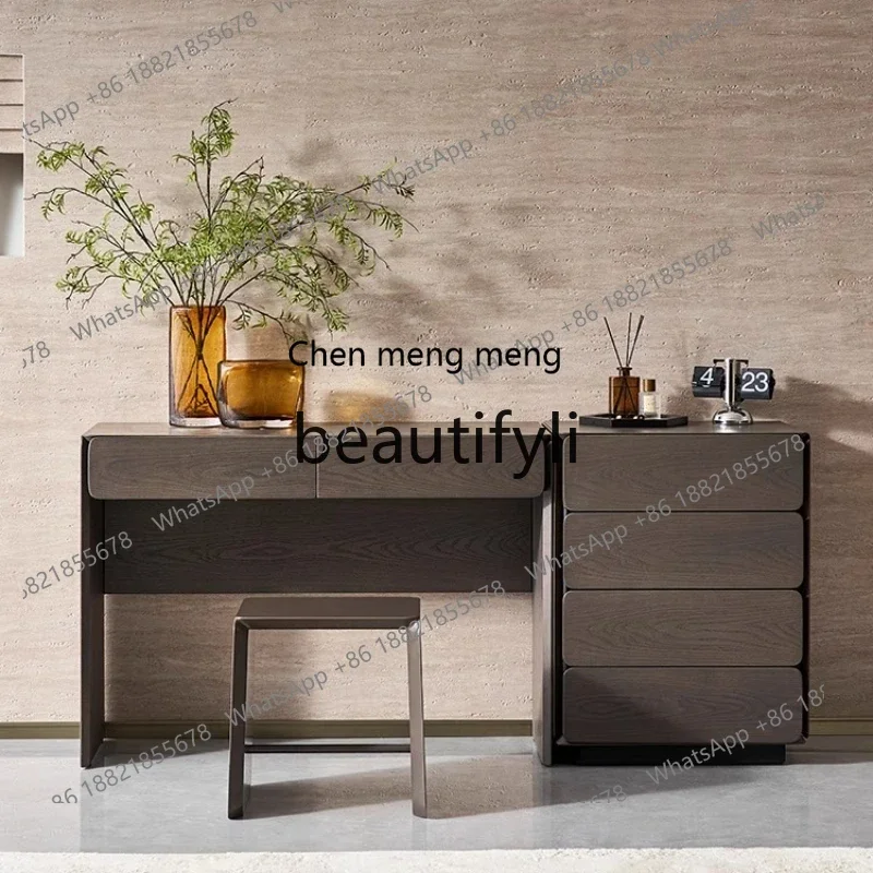 X FH  Italian Minimalist Dressing Table and Chest of Drawers Set Modern Simple Small Apartment Bedroom Makeup Table