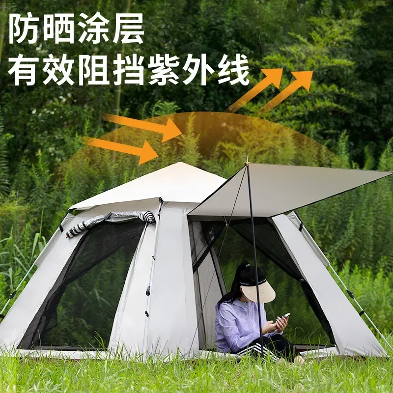 3-4 Person Tent Hjumping Ourdoor Automatic Internet Celebrity Beach Tent Quick Open Folding Camping Rainproof Camping House