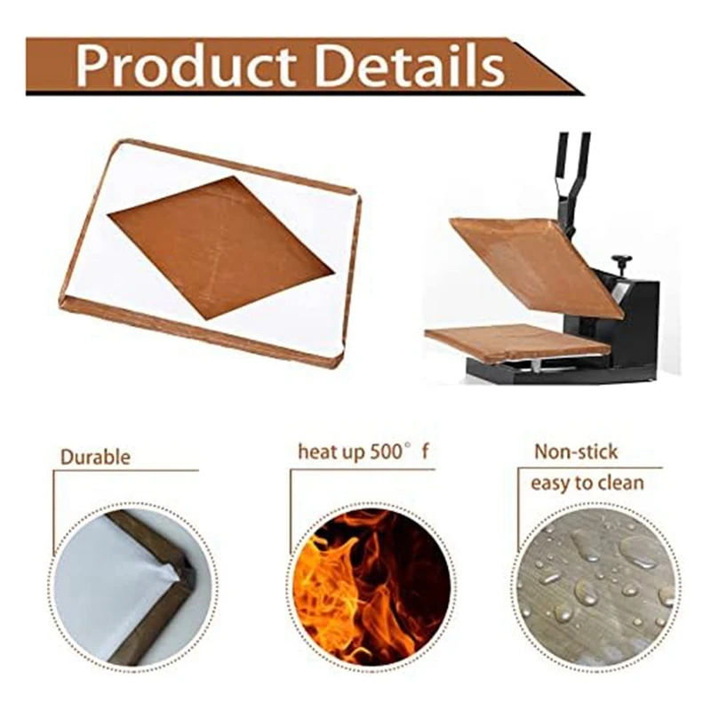 Cubierta de envoltura de placa de prensa de calor, Protector resistente al calor para proteger la máquina por sublimación de prensado, 2 piezas