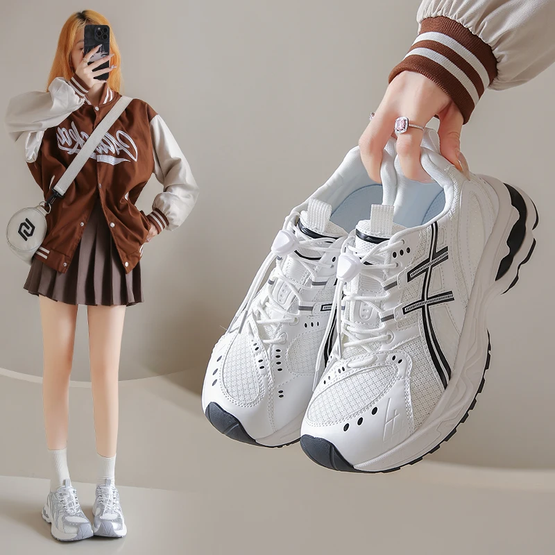 

Women Shoes 2025 New Autumn Trendy Brand Torre Female Thick Sole Increased Casual Flow Reflective Sports Running Trendy Shoes