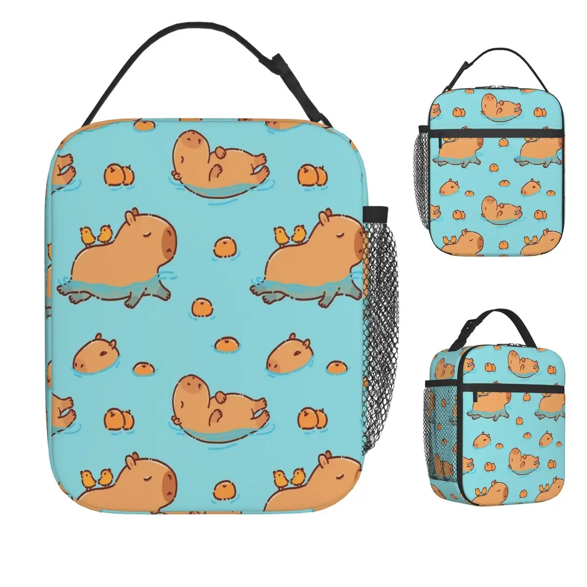 

Сумка для обеда Capybara для плавания с апельсинами для женщин, ланч-бокс, сумка-холодильник для пикника, удобные оксфордские термосумки-тоут