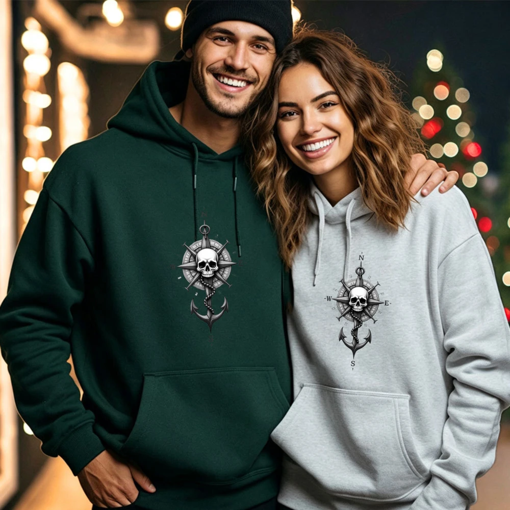 ヴィンテージ海賊スカルアンカーコンパス航海グラフィックパーカ - Streetwear Hoodie のレビューと価格