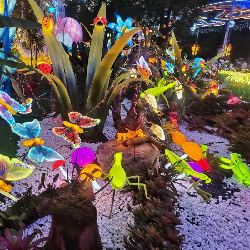 Sinfonia dinâmica borboleta luz ao ar livre simulação jardim inseto modelagem luz jardim cor borboleta luz fonte de alimentação