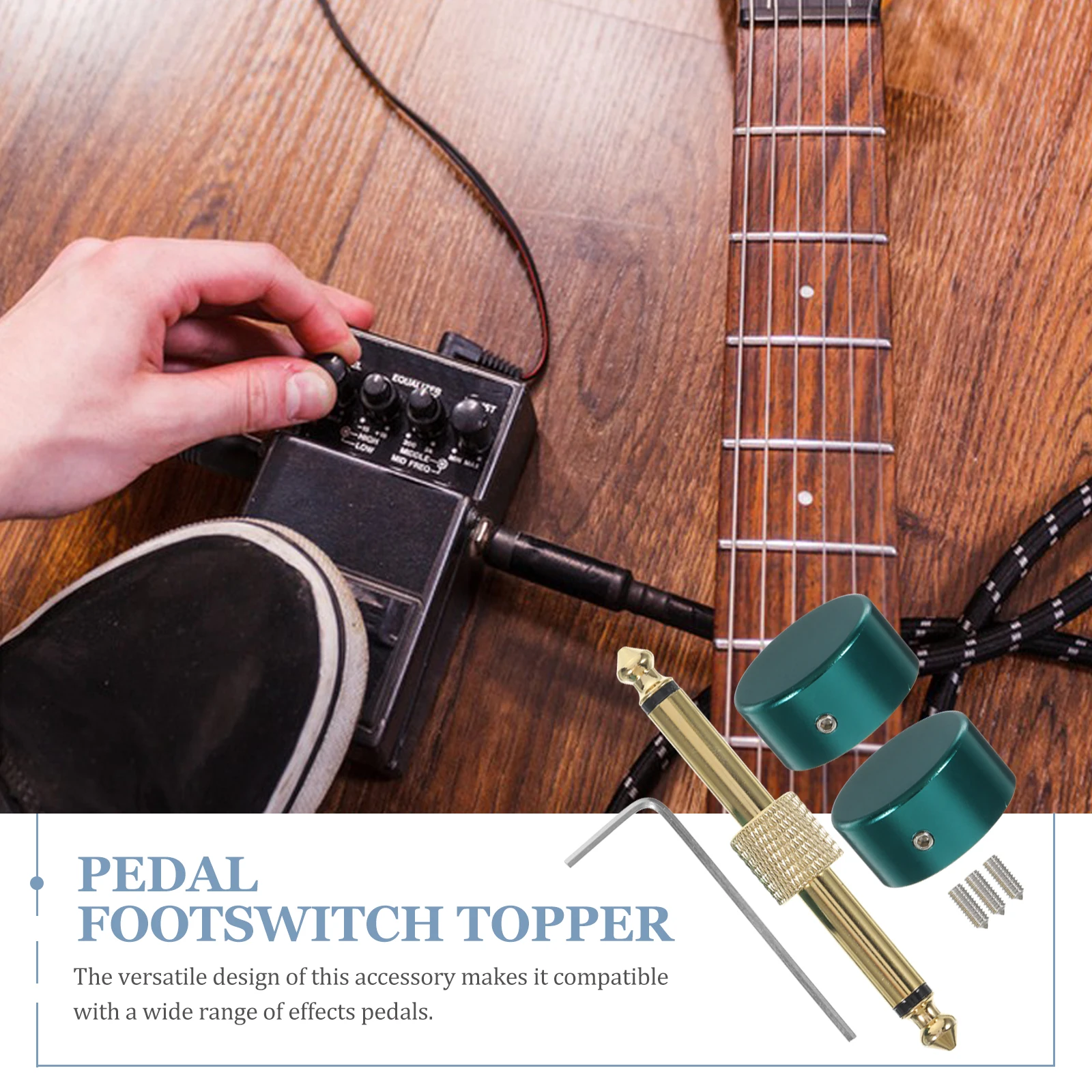 

Metal Effect Device Accessories Set Pedal Cap Adapter Guitar Button Footswitch Topper Cover Electric Connector Stable Sound