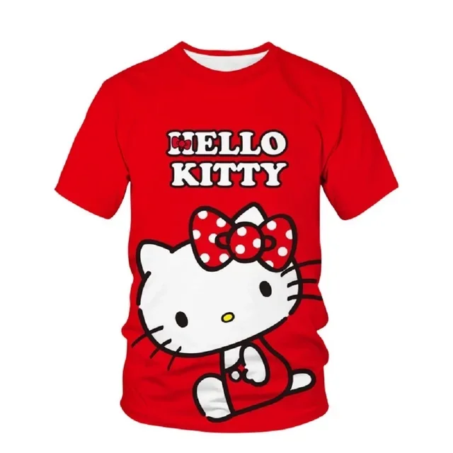 Hello Kitty Boy Girl T-shirts Oversized Women T-shirts 3D Print Quick Dry Short Sleeve Fashion Women T-shirt Casual Men Clothing