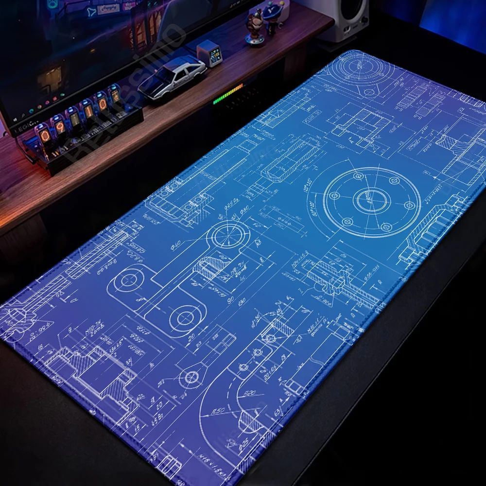 لوحة ماوس ملحقة للألعاب رسم ميكانيكي لوحة ماوس كبيرة عالية الدقة XXL سجادة مطاطية طبيعية سجادة طاولة غير قابلة للانزلاق سجادة مكتب #3