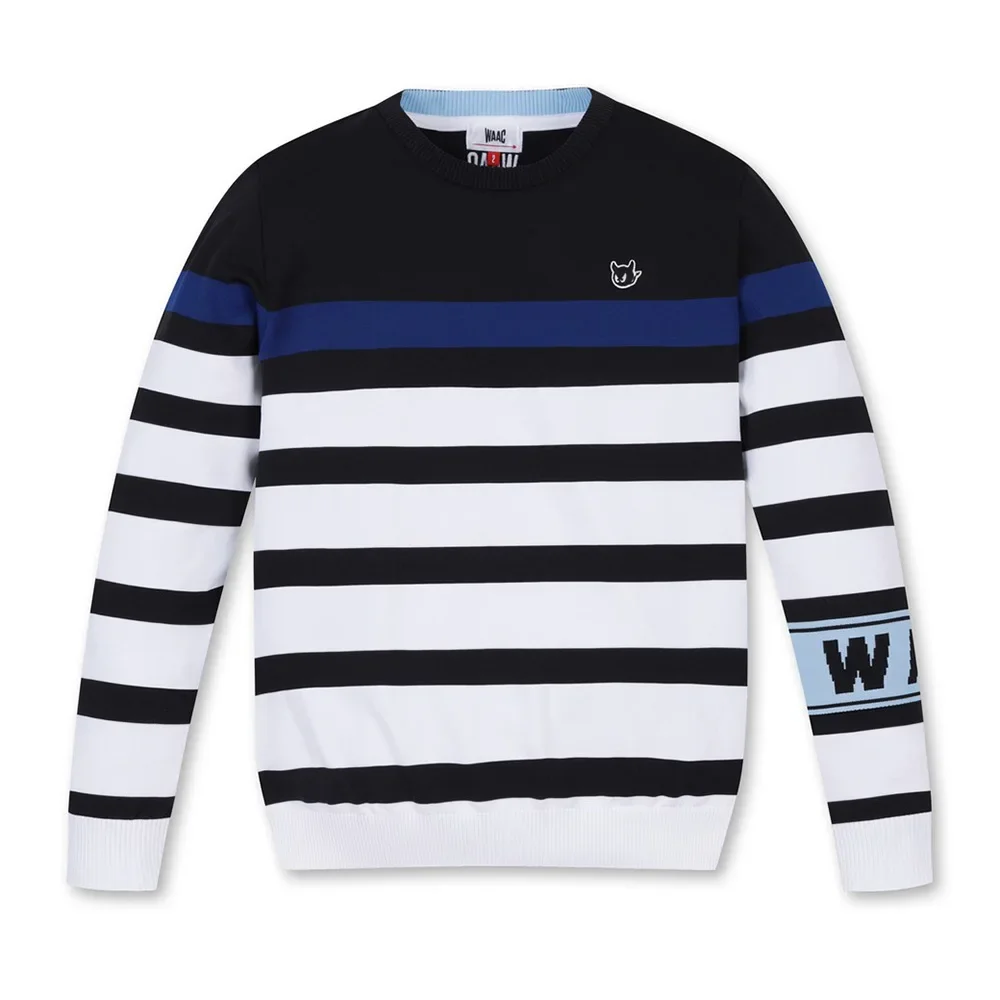 Men\'s Exquisite Golf Clothing Striped Design Trendy New Style Comfortable Luxury Knitted Sweater for Autumn Warm