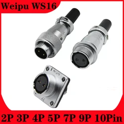 WEIPU Waterproof WS16 Series Aviation Connector Z ZM ZG ZQ ZP ZD Fixed Floating Socket TQ TP TD Male Plug, 2 3 4 5 7 9 10 Pin
