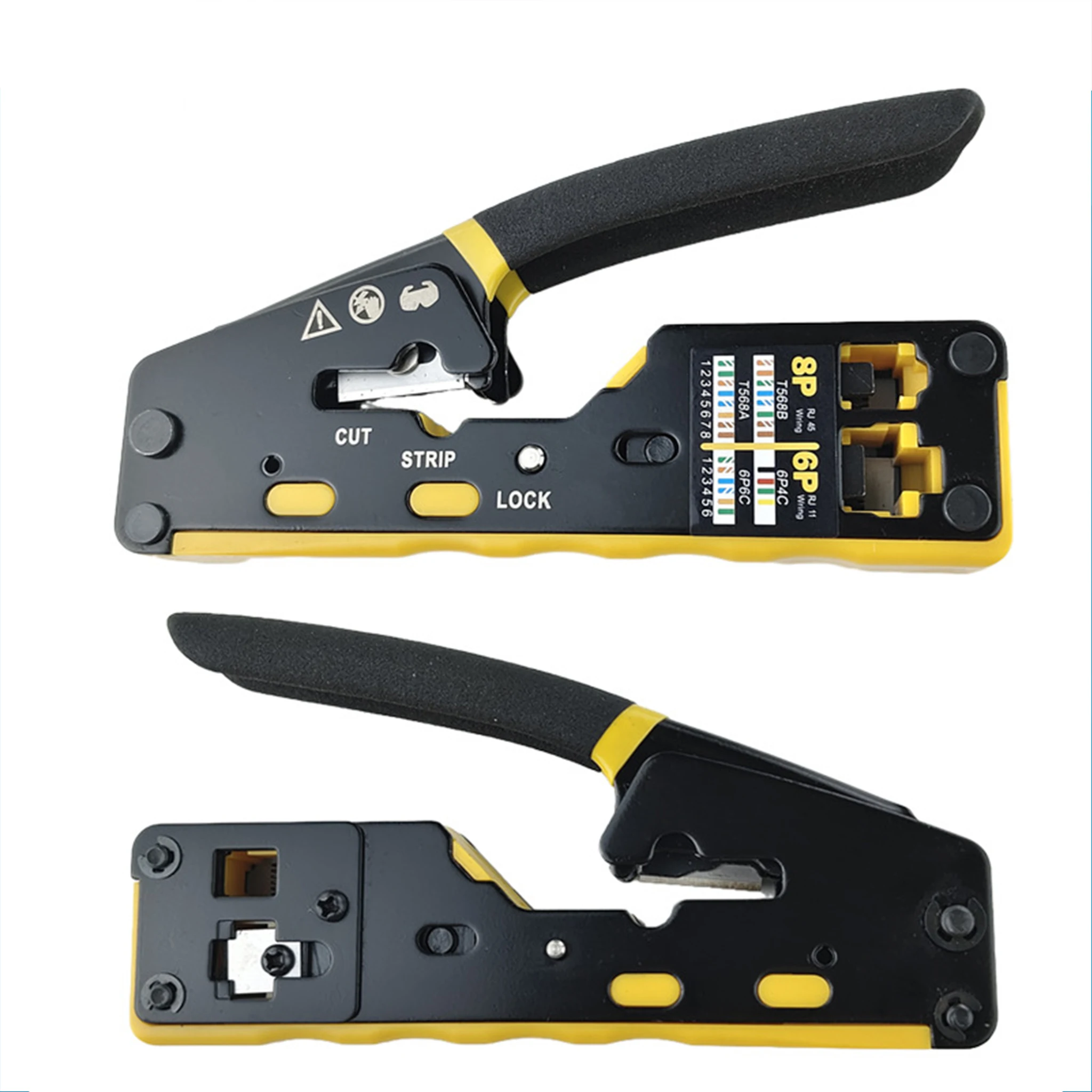 كابل شبكة EZ-Type المكشكش 3 في 1 تجعيد/قطع/شريط Lan CAT8/7/6A/6/5E (STP/UTP) وكابل وحدات RJ11/12 Tel (AM-6088)