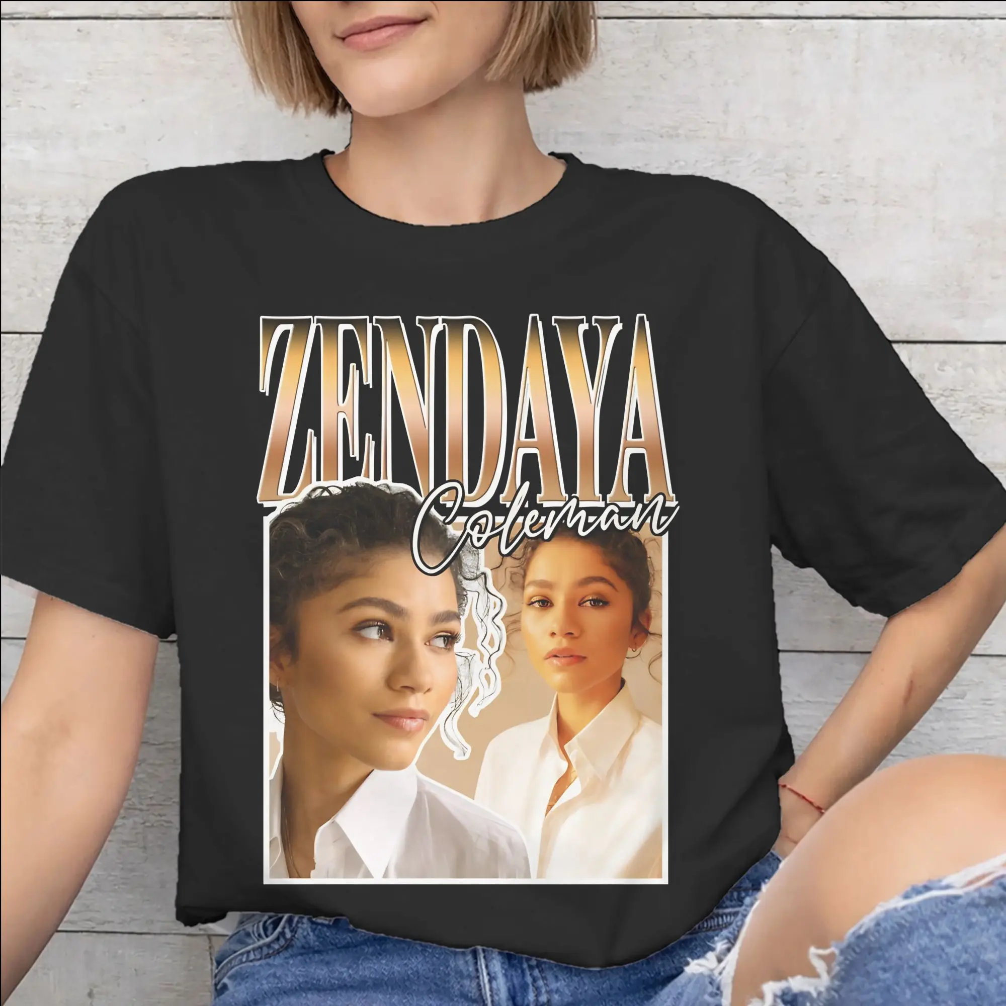 Ruby Rue Zendaya Apparel Men Women T Shirt 100% Cotton Tee Graphic Print  Tops T-shirt