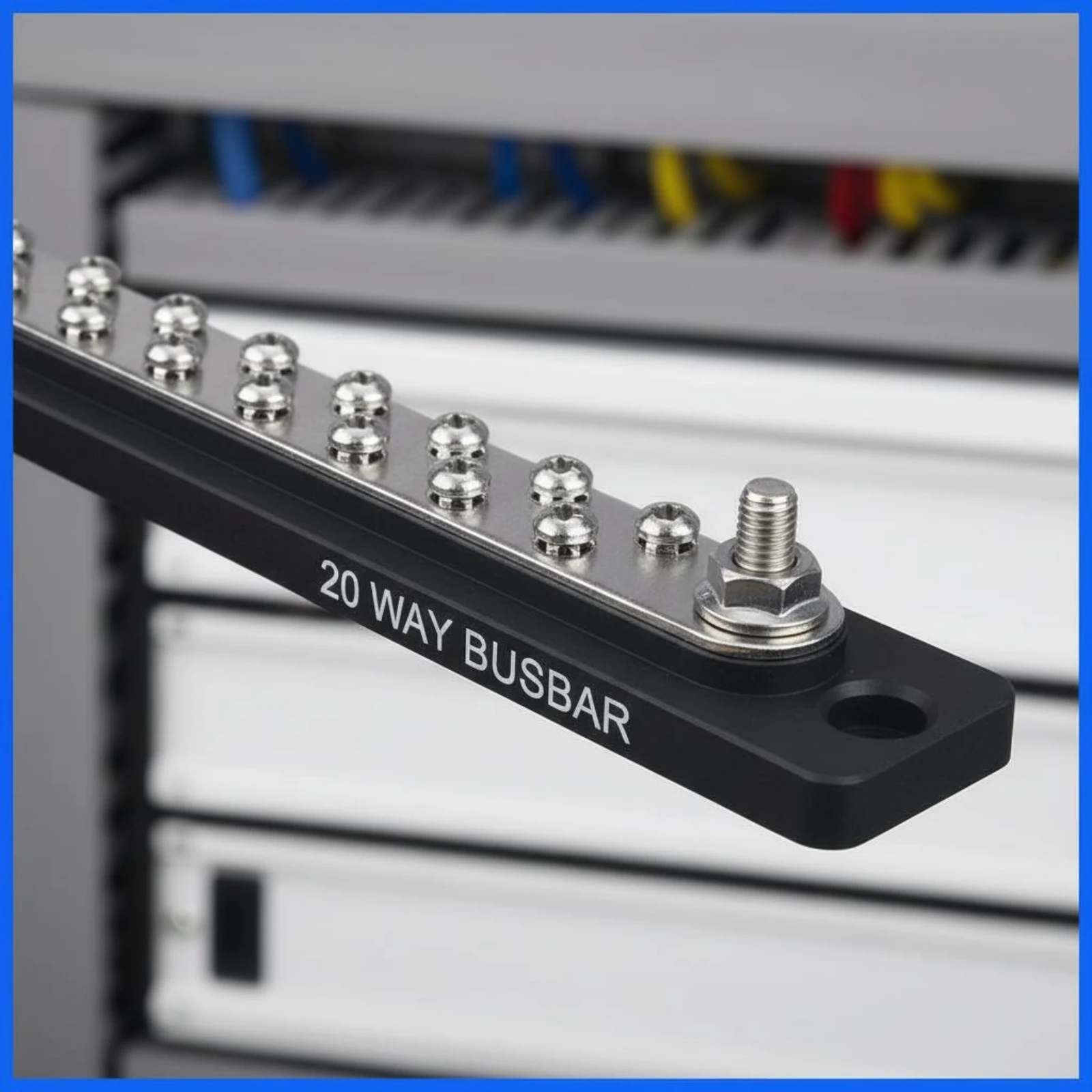 

20-Way Busbar Set High Current 150A Busbar Set Power Distribution Strip 12-36V Electrical Hardware Circular Terminals Included
