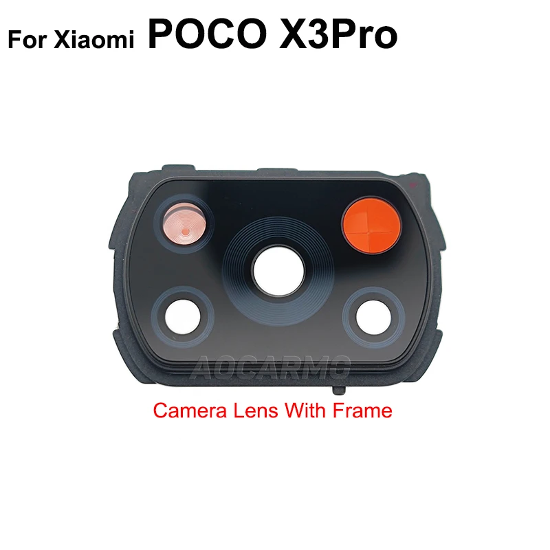 Aocarmo Motherboard Cover And Camera Lens With Frame Replacement Part For Xiaomi POCO X3Pro