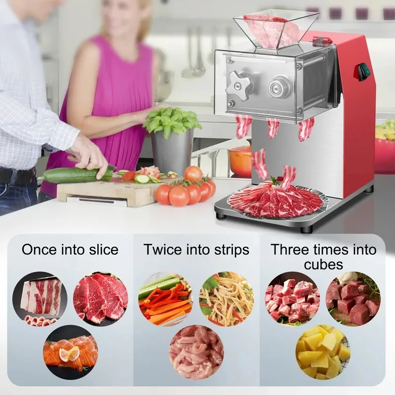 Small Red Commercial Meat Cutter Small Power Vegetable And Fruit Shredder