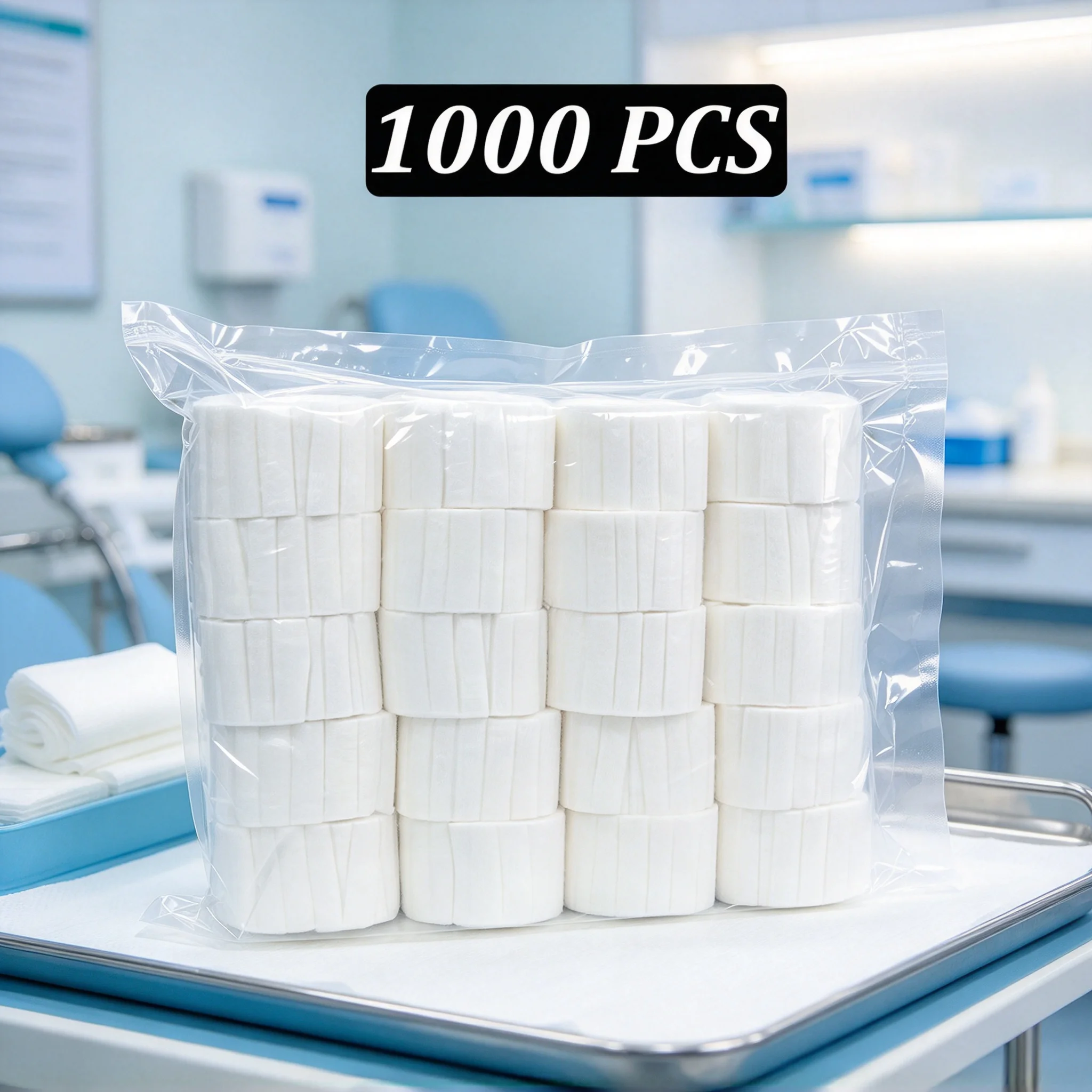 1000Pcs/Pack Disposable Absorbent Dental Cotton Rolls High Absorption Dental Consumables for Clinic Oral Teeth Care