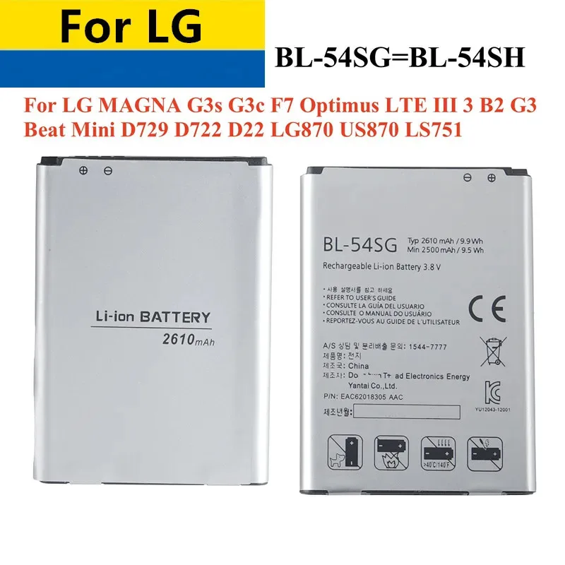 

BL54SH BL-54SH BL-54SG Аккумулятор для LG MAGNA G3s G3c F7 Optimus LTE III 3 B2 G3 Beat MiniD728 D729 D722 D22 D415 US780 LG870