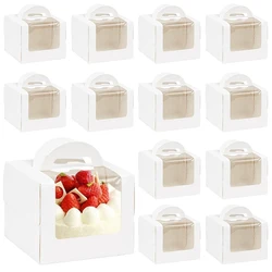 5/10Pcs Cake Packaging Box with Window Portable Paper Gift Box Wedding Birthday Party Muffin Cake Dessert Container Baby Shower
