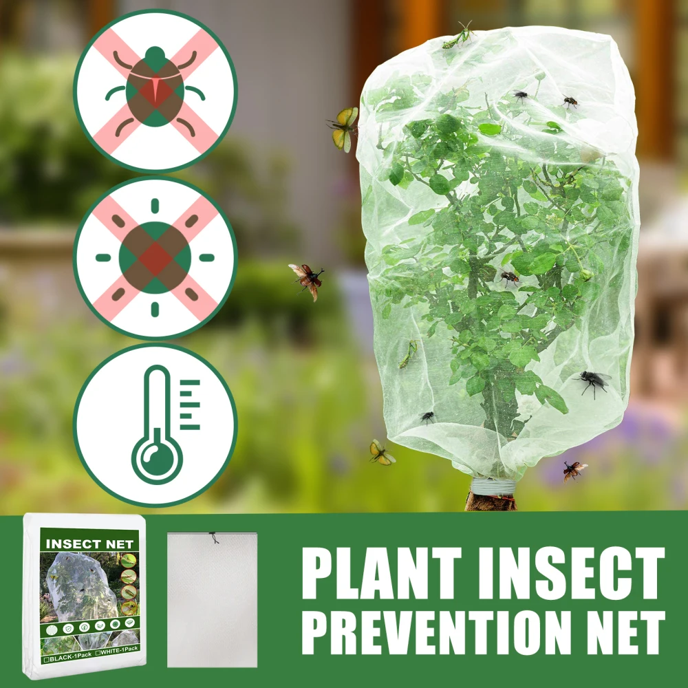 Insect Net Sturdy For Protect Plant Fruits Citrus Flower PE Material Drawstring White Insect-resistant Bags