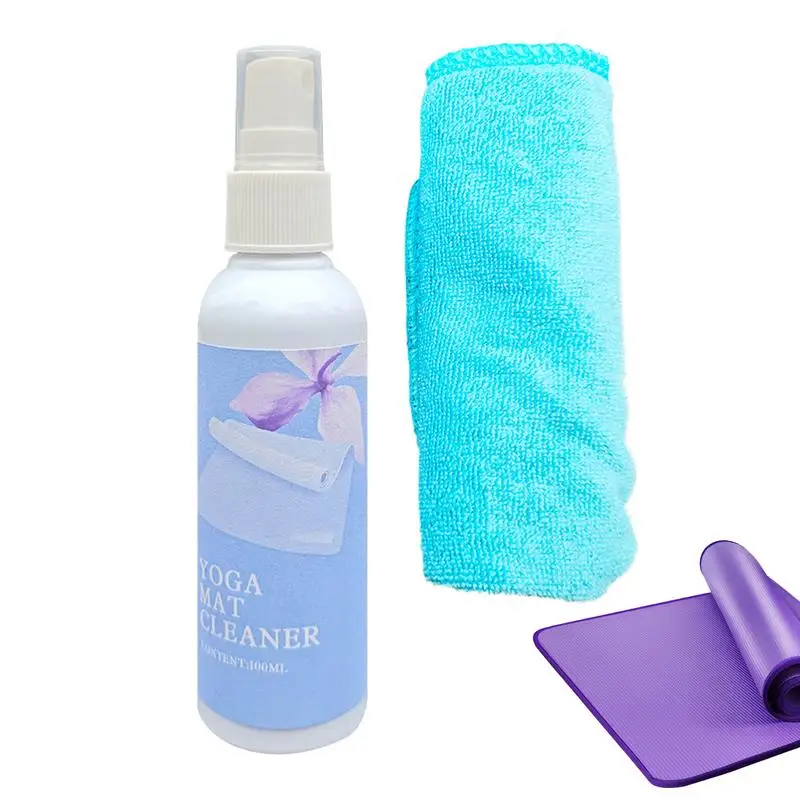 

Gym Mat Cleaner 100ml Yoga Mat Cleaning Spray All Purpose Mat Spray Fitness Equipment And Gym Accessories Cleaner