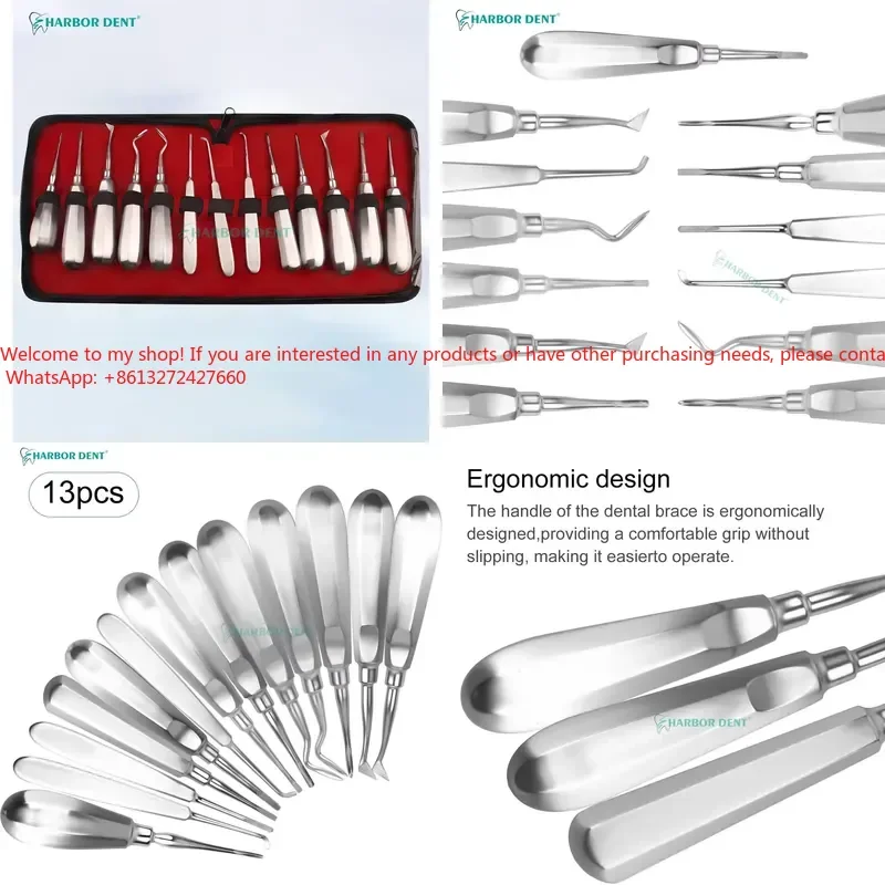 13-piece set of instruments, tooth extraction stand set, root canal stand set, stainless steel tooth extraction