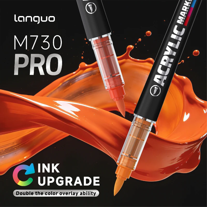 LANGUO 192/48 Colors Heavy Color PRO Direct Liquid Acrylic Marker Smart Ink Control Soft Tips School Office Supplies Stationery