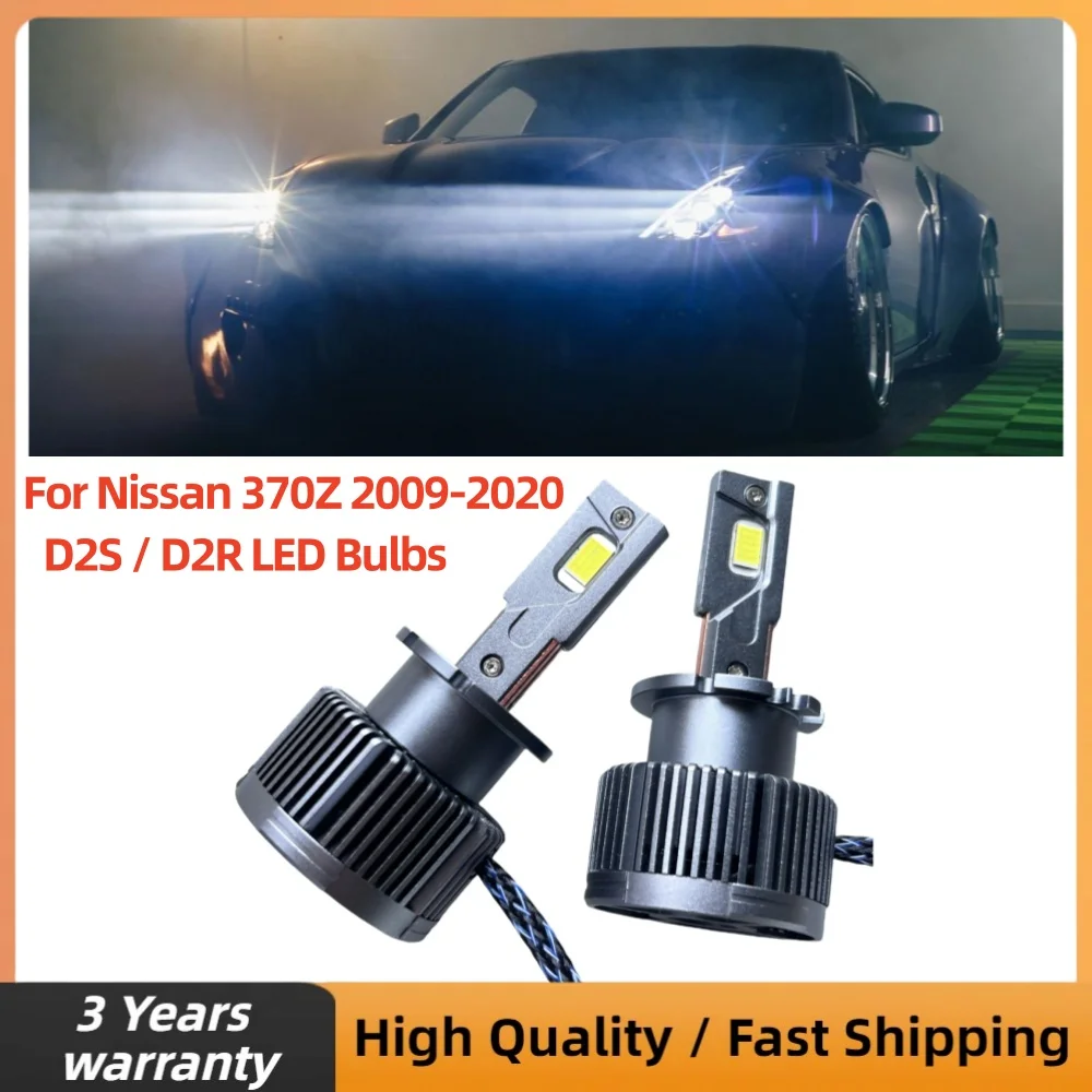 

D2S D2R LED Headlight Bulbs 6000K 55W D2C Car Turbo Lights For 09-20 Nissan 370Z 26297-89902 Auto Lamp HID Xenon Conversion Kit
