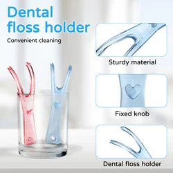 2PC Dental Floss Holder Reusable al Hygiene Tool Teeth Cleaning Device Interdental Care Equipment Wax Coated Floss Dispenser
