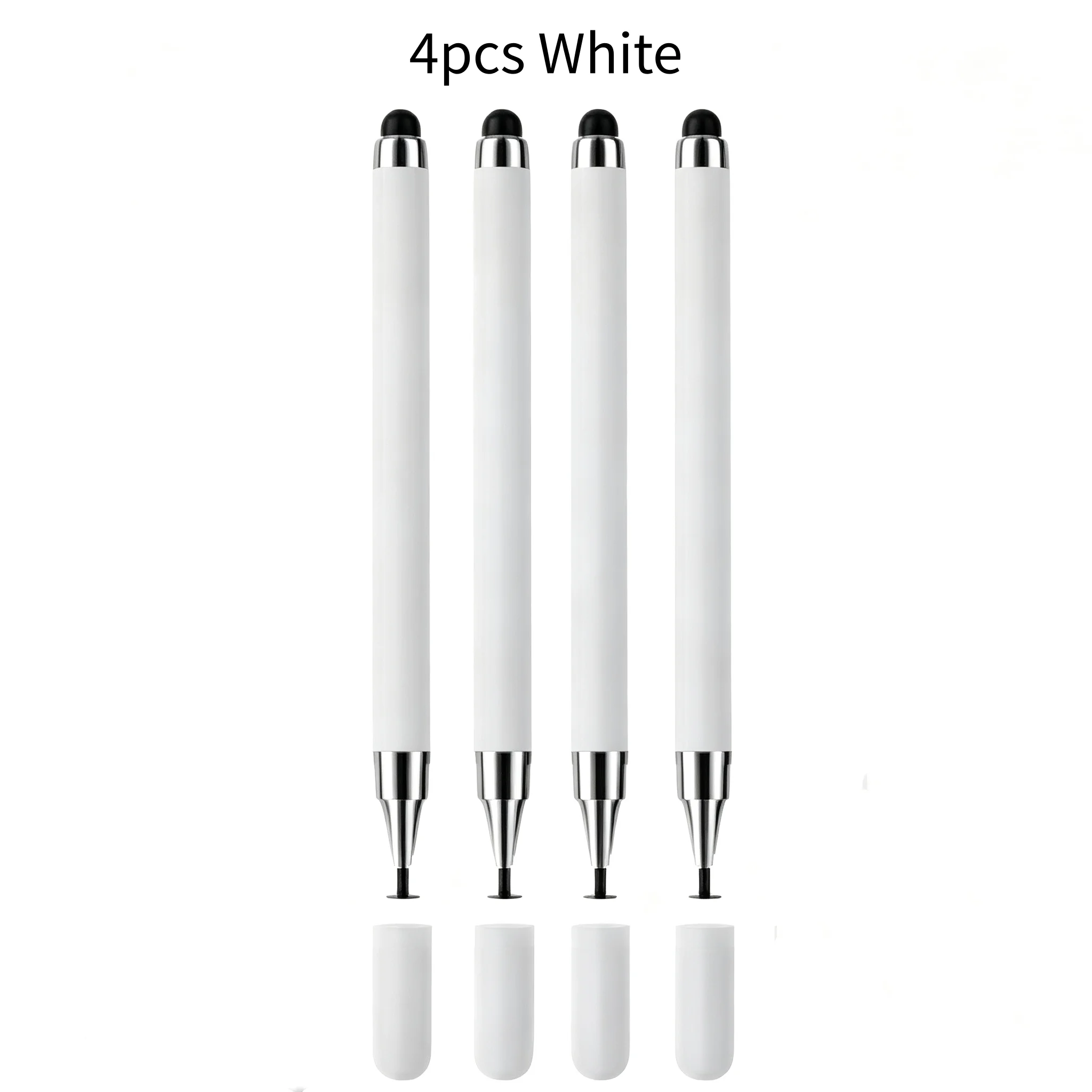 4 Pcs Universal 2-in-1 Stylus Pen, Capacitive Touch Screen Pencil for Drawing Tablet, iPhone, iPad, Samsung & Android Phones