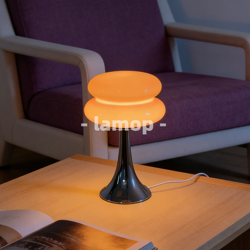 Minimalist Nordic‑style bedroom desktop table lamp wire ambient light cream‑colored high‑end look for bedside