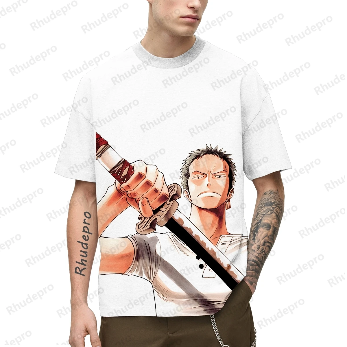 Camiseta divertida de One Piece para hombre, camisa de manga corta con estampado 3d de Anime japonés, Harajuku, Luffy, 2024