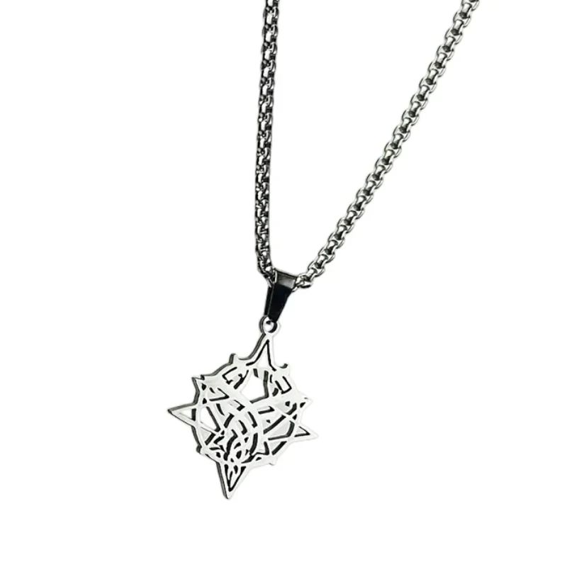 Lord of The Mysteries Necklace Man Simple Necklaces Women Ladies Pendant Girls Jewelry Silver Color Stainless Steel Collares