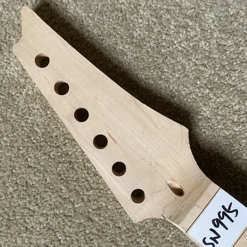 SN995 24 Frets Solid Maple 6 String Electric Guitar Neck Unfinished No Frets No Paints DIY Replace USE