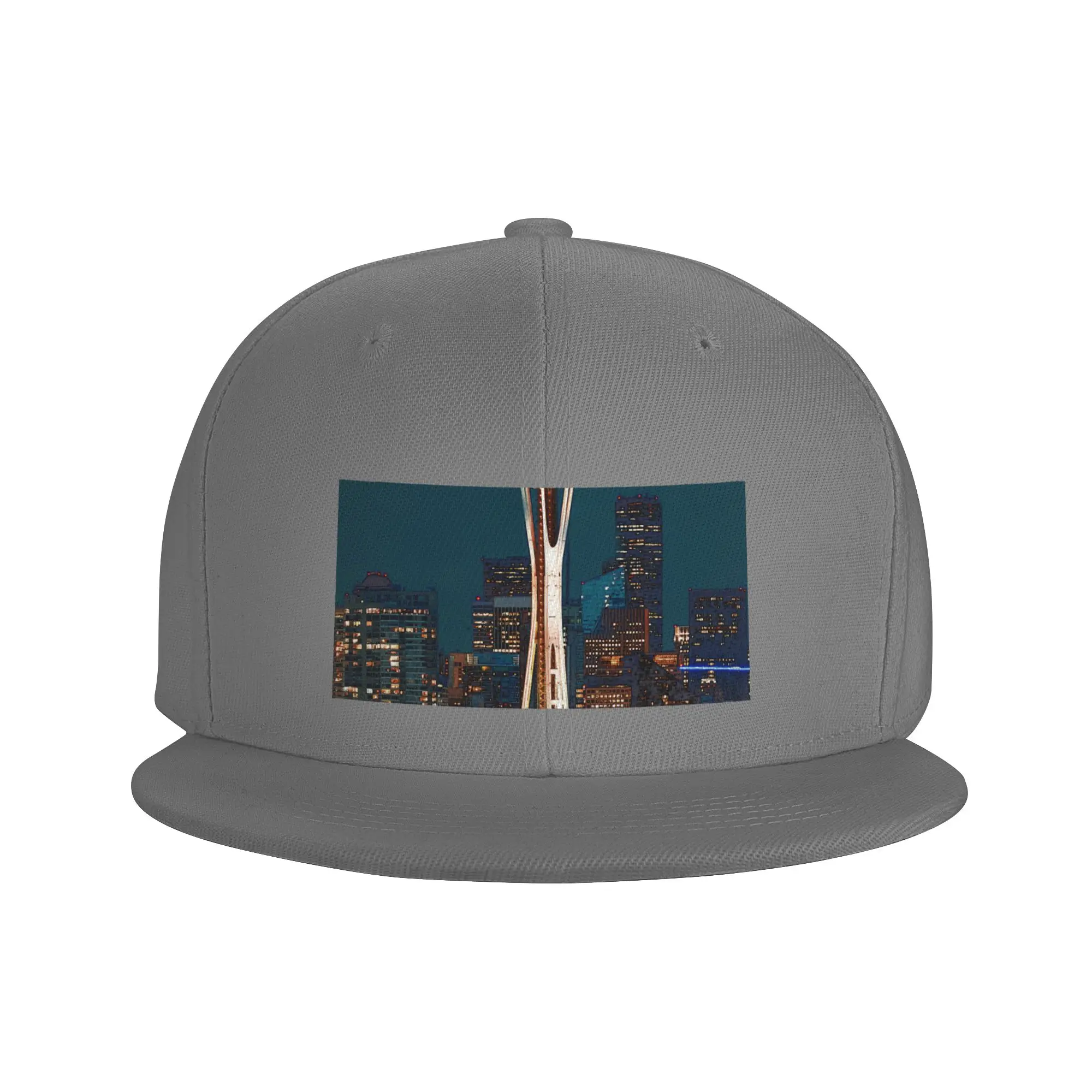 Fashion Seattle USA City Flat Brim Sun Hat  Workwear Style Sun Caps