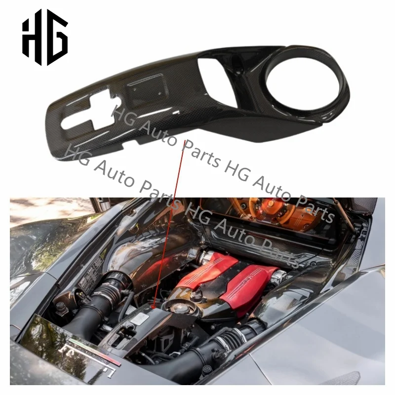

Quality Assurance Dry Carbon Fiber Rear Bonnet For Ferrari 488GTB/Spider Interior Engine Hood Lock Catch Covers Auto Parts