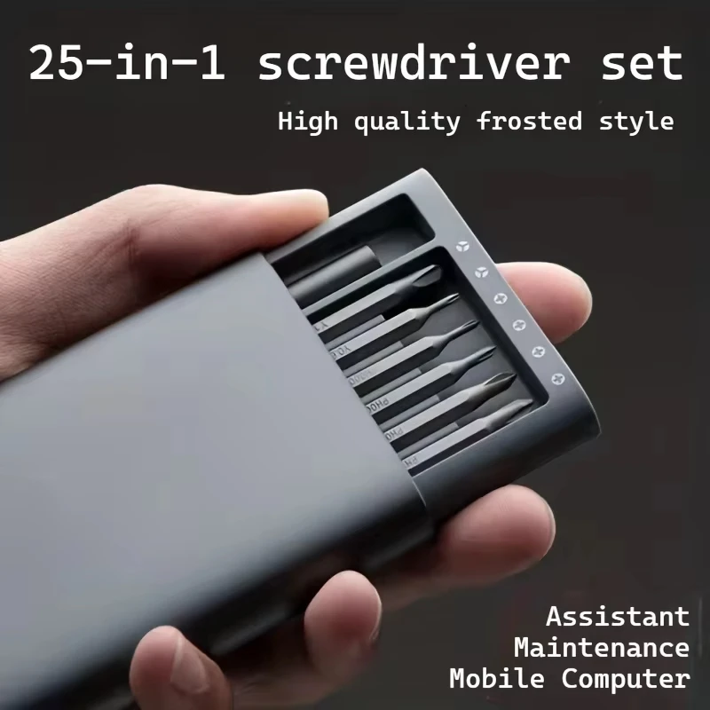 Juego de destornilladores mini 25 en 1 con cabeza plana y cruz, destornilladores pequeños para reparación de teléfonos móviles/PC/cámaras, nuevo 2