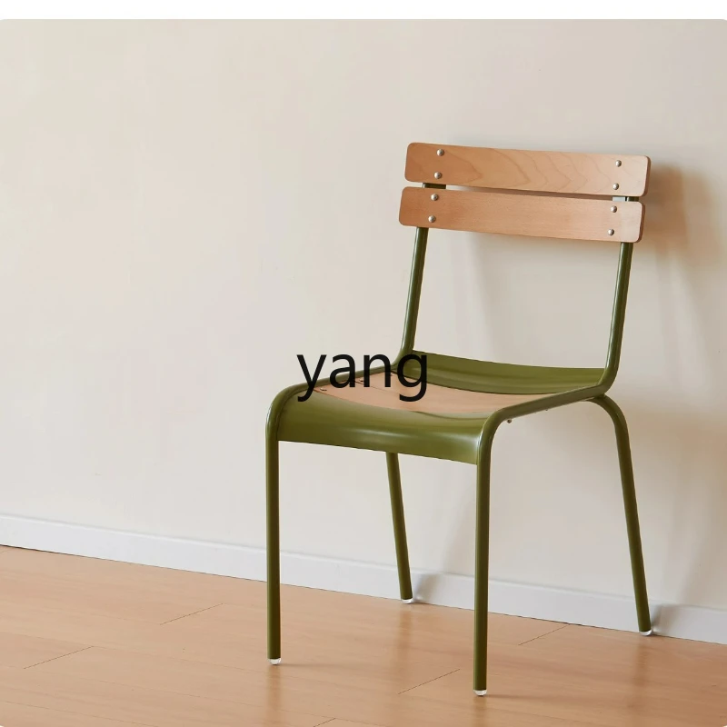 

LTT Nordic Restaurant Backrest Chair Minimalist Retro Solid Wood Cream Style Home Chair