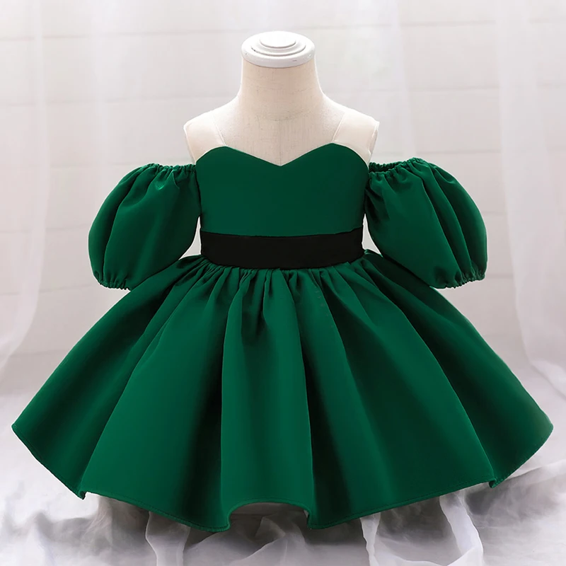 Formal Toddler Rose 1st Birthday Dress For Baby Girl Clothes Baptism Puff Sleeve Princess Dress Girls Dresses Party Gown 0-2Y