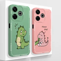 For Xiaomi Redmi 13 Case Soft Liquid Silicone Phone Bags For Redmi13 4G 5G Back Cover Cute Dinosaur Full Protection Funda Couple