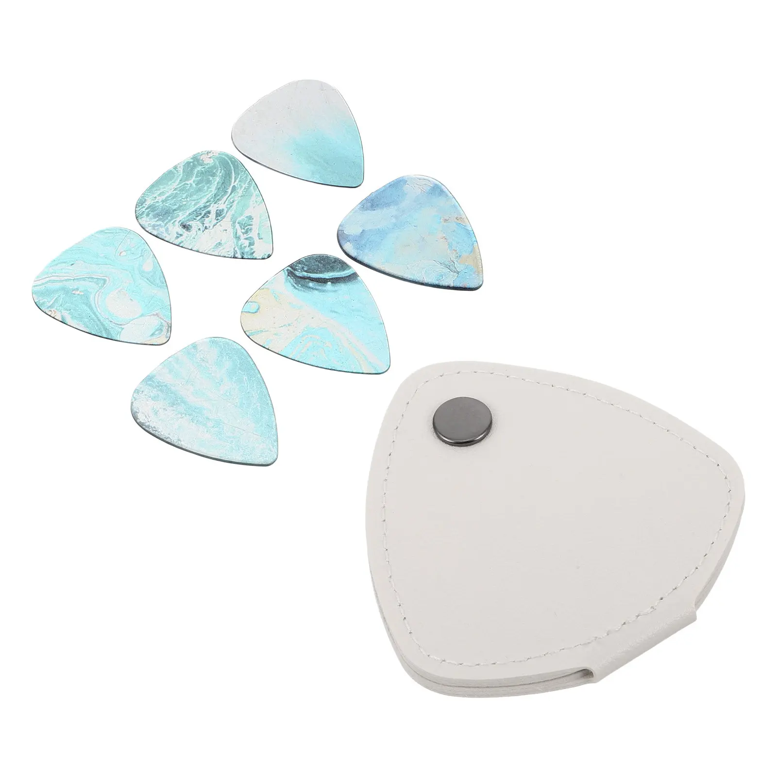 1Set Guitar Pick Pouch Transparent Wallet with Assorted Thickness Picks for Acoustic Electric Ukulele Bass Guitar Accessories