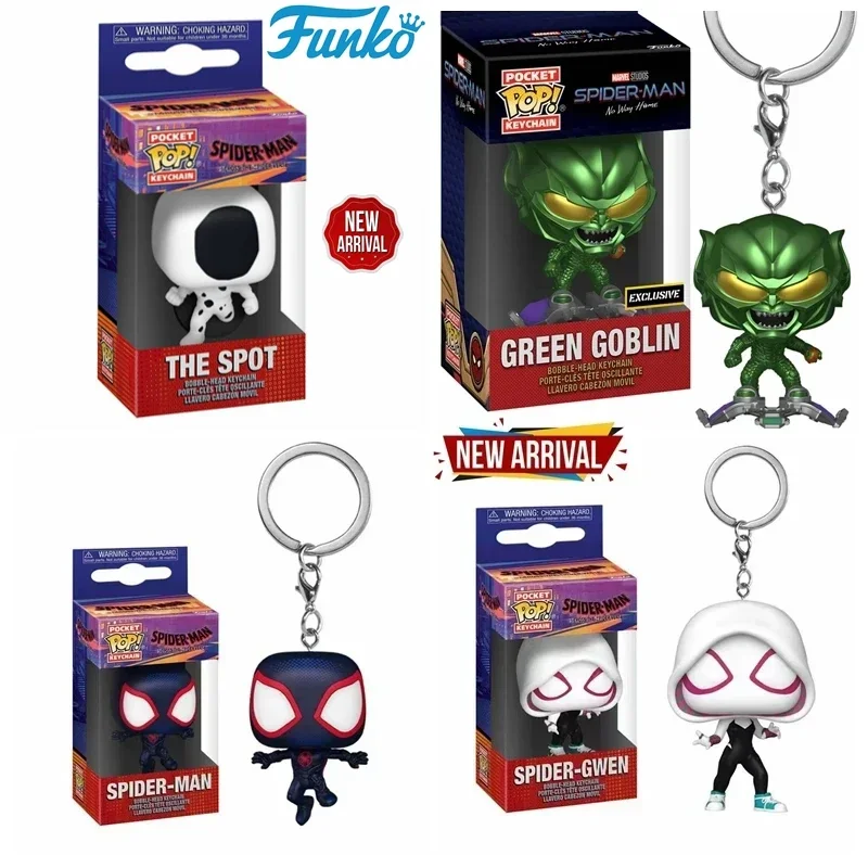 FUNKO POP Spider-Man el Spot Spider-GWEN VERDE GOBLIN ZOMBIE HUNTER SPIDEY Peter Parker Mysterio llavero figuras de vinilo Juguetes