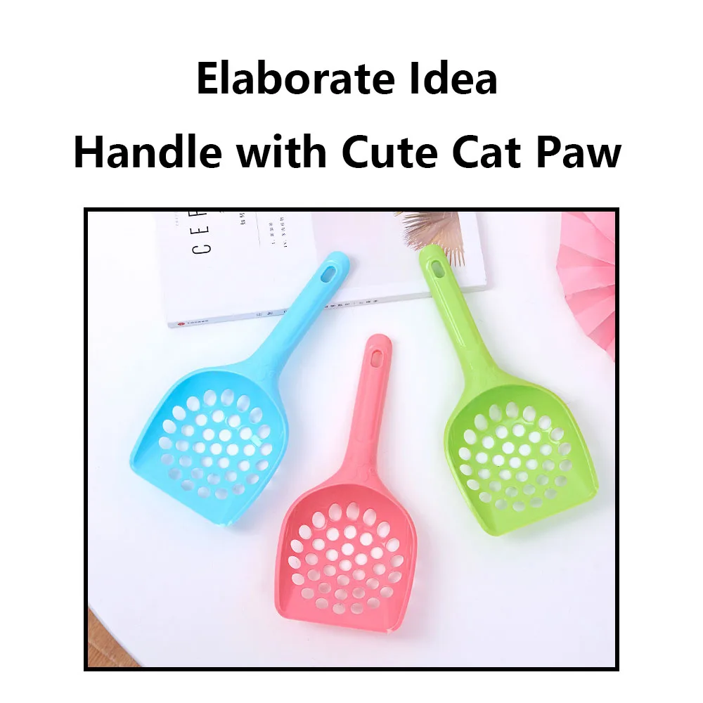 Thickened Cat Litter Scoop Plastic Cat Toilet Pets Litter Sand Shovel Pet Care Sand Waste Scooper Hollow Cleaning Tool Hangable